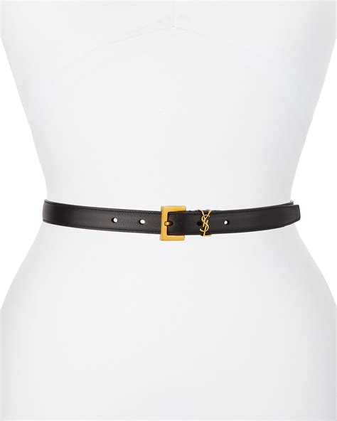 Shop Saint Laurent YSL Leather Belt 